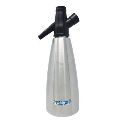 Whip-It! DS-SDA-L05-01S 1 liter Soda Siphon - Stainless Steel, Black Top