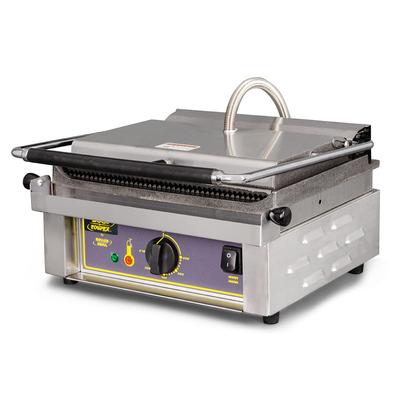 Equipex PANINI Sodir-Roller Grill Single Commercial PANINI Sodir-Roller Grill Press w/ Cast Iron Grooved Plates, 208-240v/1ph, Stainless Steel