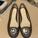 Michael Kors Shoes | Michael Kors Logo Leather Ballet Flats Brown Sz 7.5 Pre-Owned | Color: Brown/Tan | Size: 7.5