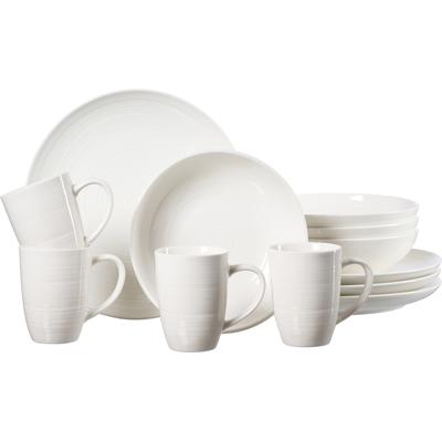 Kombiservice RITZENHOFF & BREKER "Geschirr-Set, Service Suomi", weiß, 12 tlg., Porzellan, Geschirr-Sets, skandinavisches Design, 12 Teile, für 4 Personen Image