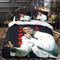 Elvis Presley Duvet Cover Set 3D Singer Pattern Printe Bedding Quilt Duvet Cover Set,Soft Microfiber Rock 'n' Roll Quilt Cover King（220x240cm）