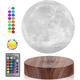 Magnetic Levitating Moon Lamp Floating and Spinning 3D Printing LED Moon Lamp 16 Colors Modes Magnetic Levitation Lunar Night Lights for Home Office Room Table Decoration Cool Gifts