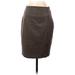 Express Casual Pencil Skirt Knee Length: Tan Print Bottoms - Women's Size 2