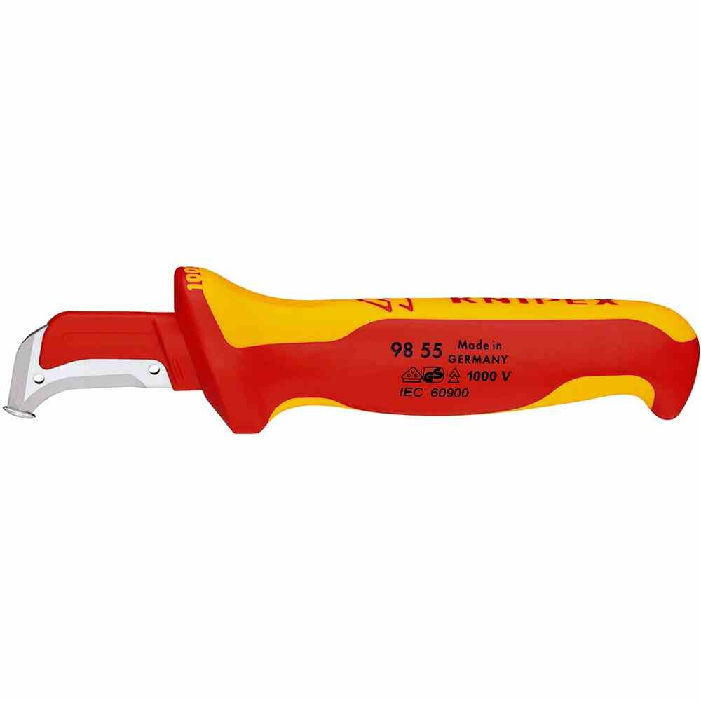 KNIPEX Kabelmesser, 38mm, sichelförmig, Kunststoff, Schutzisoliert 1000 V, 98 55 Image
