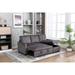 77" Reversible Sectional Storage Sleeper Sofa Bed & L-shape Skin-Feeling Velvet Fabric 2 Seat Sectional Chaise, for Living Room