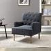 Mid-century-inspired Armchair Accent Chairs with Wood Carved Legs and Nailhead Trim