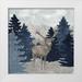 Reed Tara 26x26 White Modern Wood Framed Museum Art Print Titled - Blue Cliff Mountains scene II-Deer