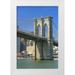Lord Fred 13x18 White Modern Wood Framed Museum Art Print Titled - NY New York City Brooklyn Bridge and Manhattan