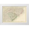 Rand McNally 24x18 White Modern Wood Framed Museum Art Print Titled - North Carolina South Carolina - Rand McNally 1879