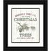 Wild Apple Portfolio 20x24 Black Ornate Wood Framed with Double Matting Museum Art Print Titled - Christmas Tree Farm Sign