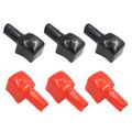 EUBUY 6Pcs Battery Terminal Caps PVC Red Black Positive Negative Battery Terminal Cover for Car Boat Marine