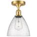 Bristol Glass 8" LED Semi-Flush Mount - Satin Gold - Seedy Shade