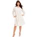 Plus Size Women's Eyelet Boardwalk Shirtdress by June+Vie in White (Size 22/24)