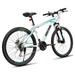 SOCOOL Mountain Bike 26 Inch Wheels for adults 21 Speed Dual Disc Brakes Bicycle for Men Women High Carbon Steel Frame Full Suspension Bicycle City Road MTB Bikes (White Black) VE1326BK