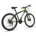 SOCOOL Mountain Bikes with 26-Inch Wheels Aluminum Frame and Pedals 26 Bike for Adults and Youth 21 Speed Mountain Bicycle Shimano Parts -Black & White & Green KP1875BK
