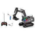 Biplut Engineering Vehicle Toy Remote Control Hand Eye Coordination Rechargeable 1:20 Scale Tractor Backhoe Digger Toy with Light for Kids