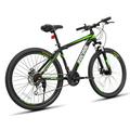 SOCOOL Mountain Bikes with 26-Inch Wheels 26 Bike for Adults and Youth 21 Speed Mountain Bicycle Aluminum Frame and Pedals Shimano Parts -Black & White & Green PK1894BK