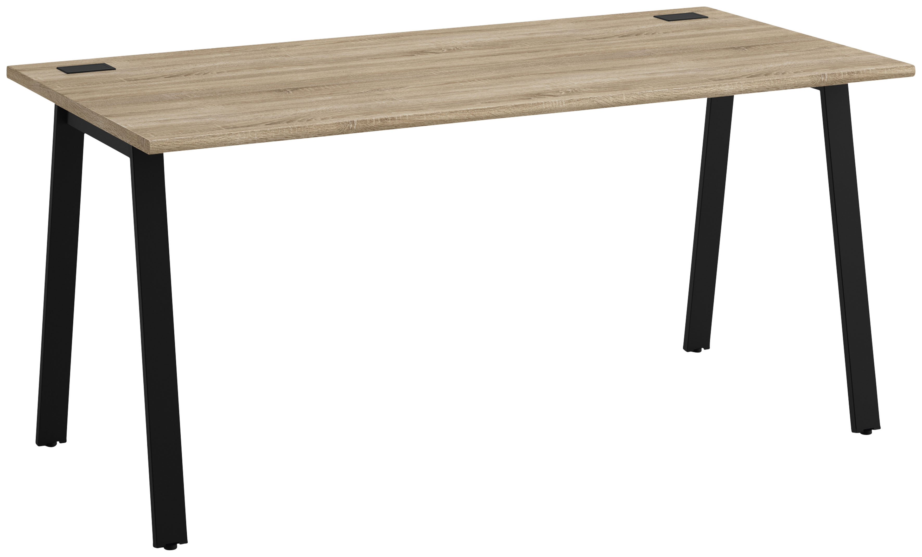 Schreibtisch GAMI "MAMBO", schwarz (eiche sonoma, schwarz, eiche sonoma), B:140cm H:74cm T:80cm, Tische, Schreibtisch, in verschiedenen Breiten, mit Kabeldurchlass