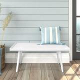 Ivy Bronx Levitus Wood Bench Wood in White/Brown | 17.5 H x 41.25 W x 16.5 D in | Wayfair 73775CD4723A47FA9ECED031C786BCCB