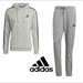 Adidas Pants | Adidas Men’s 3-Stripe Gray Sweatsuit Tracksuit Hoodie Set 2xl | Color: Black/Gray | Size: Xxl