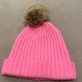 J. Crew Accessories | J Crew Chunky Knit 100% Wool Pom Ski Hat Beanie | Color: Pink | Size: Os