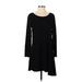 iGenJun Casual Dress - A-Line Scoop Neck Long sleeves: Black Print Dresses - Women's Size Small