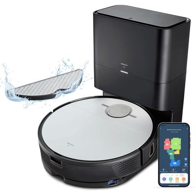 MEDION Saugroboter "mit Wischfunktion X50 SW (MD 20004)", weiß, B:35,5cm H:8,5cm T:35,5cm, Saugroboter, Teppicherkennung, No Go & Go Bereiche, App-Steuerung Image