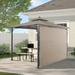 Patio 9.8ft.L x 9.8ft.W Gazebo with Extended Side Shed/Awning and LED Light