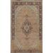 Geometric Tabriz Persian Vintage Rug Hand-knotted Salmon Wool Carpet - 6'6" x 9'11"