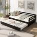 Twin or Double Twin Daybed with Trundle, Multifunctional Extendable Bedframe Bedroom Furniture, Solid Wood Sofabed Designed