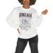 Women's Gameday Couture White Gonzaga Bulldogs Drop Shoulder Fleece Pullover Sweatshirt