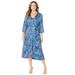 Plus Size Women's Easy Faux Wrap Dress by Catherines in Navy Swirl (Size 1X)