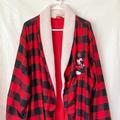 Disney Other | Disney Mickey Mouse Holiday Christmas Buffalo Plaid Robe Men's Xl | Color: Black/Red | Size: Xl