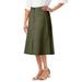 Plus Size Women's Chino Utility Skirt by Jessica London in Dark Olive Green (Size 22 W)