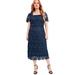 Plus Size Women's Square-Neck Lace Jessica Dress by June+Vie in Navy (Size 30/32)