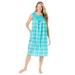 Plus Size Women's Zip Lounger by Dreams & Co. in Aquamarine Plaid (Size 5X)