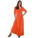 Plus Size Women's Button Front Maxi Dress by Roaman's in Grenadine Melange (Size 38/40)