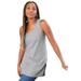 Plus Size Women's Scoopneck One + Only Tunic Tank by June+Vie in Heather Grey (Size 30/32)