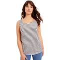 Plus Size Women's Scoopneck One + Only Tank Top by June+Vie in White Black Stripes (Size 10/12)