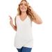 Plus Size Women's V-Neck One + Only Tank Top by June+Vie in White (Size 14/16)