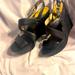 Michael Kors Shoes | Michael Kors Black Leather Wedges | Color: Black | Size: 9.5