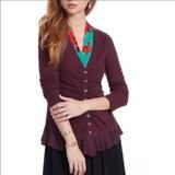 Anthropologie Sweaters | Anthropologie Rosie Neira Button Trail Burgandy Cardigan | Color: Purple/Red | Size: Xs