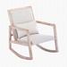Gracie Oaks Solid Wood Linen Fabric Antique White Wash Painting Rocking Chair w/ Removable Lumbar Pillow Upholstered/Fabric | Wayfair