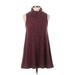 American Eagle Outfitters Casual Dress - A-Line Cowl Neck Sleeveless: Burgundy Print Dresses - Women's Size X-Small