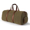 DRAKENSBERG Weekender 'Toby' - small travel bag with shoe compartment, holdall and gym bag, suitable for carry-on luggage, ladies, men, sustainably handmade, canvas, leather, 40L, olive-green, DR00115