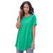 Plus Size Women's Crisscross-Back Ultimate Tunic by Roaman's in Tropical Emerald (Size 14/16) Long Shirt