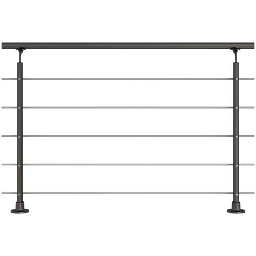 DOLLE Treppengeländer Geländer Bodenmontage Gr. H/L: 100 cm x 150 cm, silberfarben (anthrazit, silberfarben) Treppen