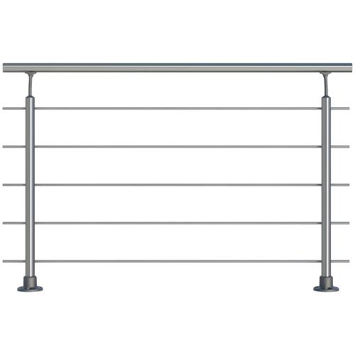 DOLLE Treppengeländer Geländer Bodenmontage Gr. H/L: 100 cm x 150 cm, silberfarben Treppen