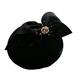 DAPERCI French Beret Hats for Women Elegance Dinner Bride Velvet Fabric Lady Beret Hat Womens Pumpkin Cap Fashionable hats (Color : Black, Size : One Size)