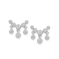 AIDE-Boucles d'oreilles pompon diamant en argent regardé 925 pour femme boucle d'oreille piercing